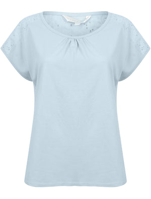 Diandra Broderie Anglaise Insert Top In Kentucky Blue - Amara Reya