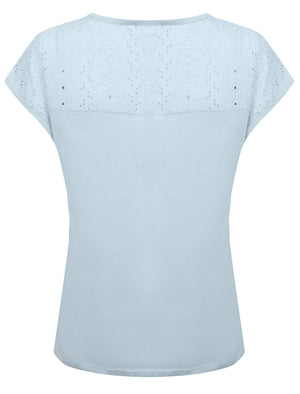 Diandra Broderie Anglaise Insert Top In Kentucky Blue - Amara Reya