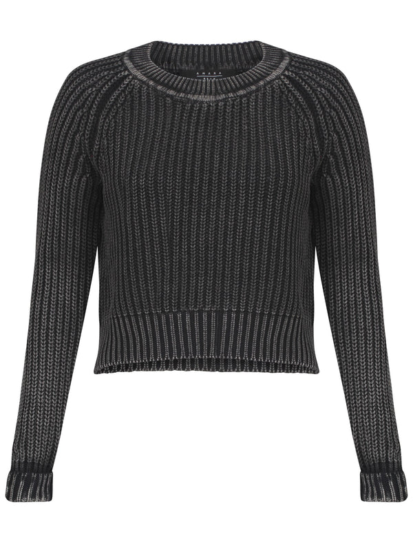 Womens Amara Reya Fern Crew Neck Jumper in Anthracite