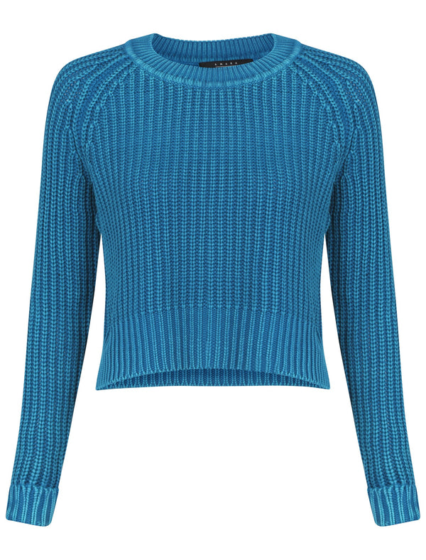 Womens Amara Reya Fern Crew Neck Jumper in Ocean Depths
