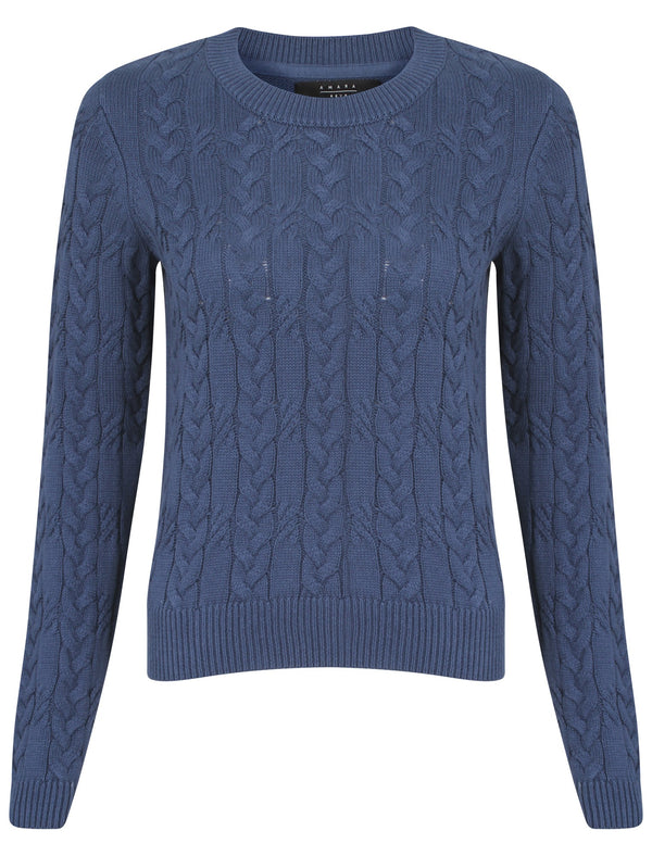 Womens Amara Reya Crew Neck Jumper in Dark Denim