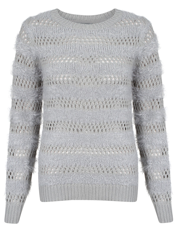 Women's Amara Reya Ophrys Fly  Grey Crew Neck Jumper