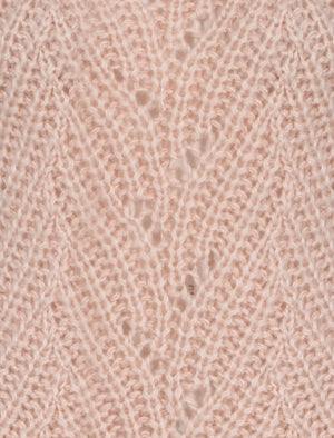 Womens Amara Reya Orange Blossom Textured Knit Jumper in Pale Blush