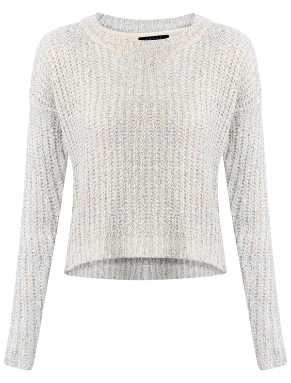 Womens Amara Reya Peach Blossom Crew Neck Jumper in Pearled Ivory