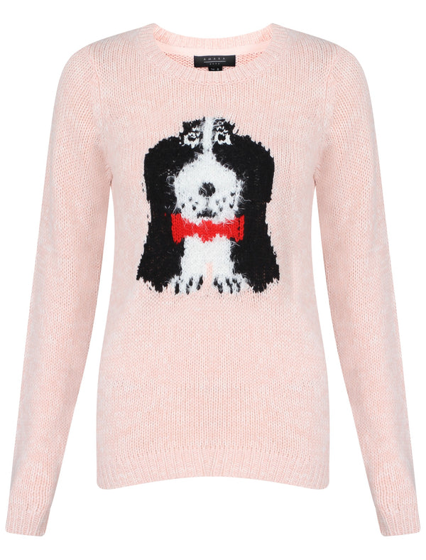 Womens Amara Reya Rose Jumper in Peach Skin / Ivory Twist