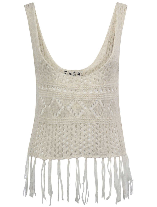 Amara Reya Sienna white knitted vest