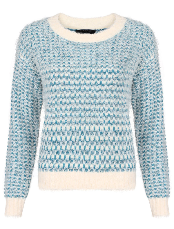 Womens Amara Reya Sunflower Crew Neck Jumper in Ocean Depths