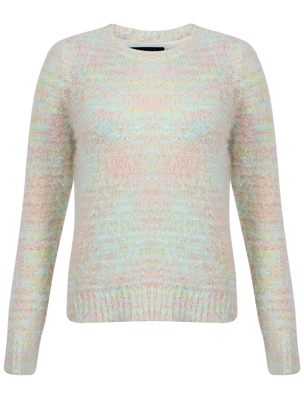 Womens Amara Reya Sweet Pea Crew Neck Jumper in Ivory and Multicolour Twist