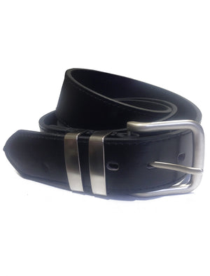 Mens Blake Leather Belt in Black