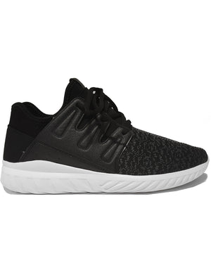 Mens Corey Lace Up Running Trainers in Black