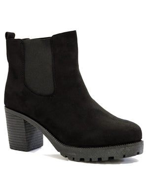 Gabi black suede high heeled Chelsea boots