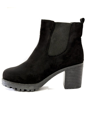 Gabi black suede high heeled Chelsea boots