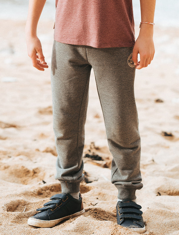 Boys K-Lynnwood Cuffed Joggers in Mid Grey Marl - Tokyo Laundry Kids