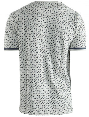 Ara Stars & Stripe Print Crew Neck  T-Shirt in Oatgrey Marl