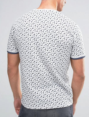 Ara Stars & Stripe Print Crew Neck  T-Shirt in Oatgrey Marl