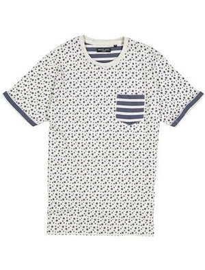 Ara Stars & Stripe Print Crew Neck  T-Shirt in Oatgrey Marl