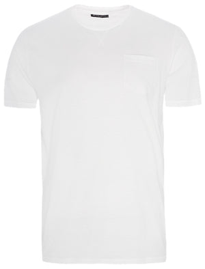 ArkhamL Crew Neck T-Shirt with Chest Pocket in White