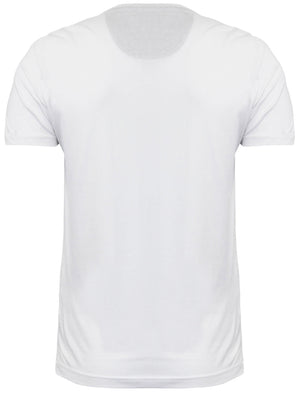 Clover Cotton T-Shirt with Chambray / Checked Chest Pocket in White
