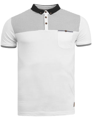 Evian Spot Print Polo Shirt in White