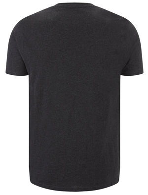 Faustianc Short Sleeve T-Shirt with Zip Chest Pocket in Dark Charcoal Marl