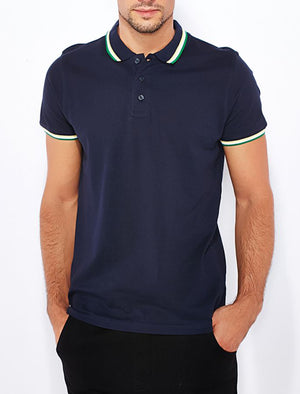 Forbes Piqué Polo Shirt in Navy