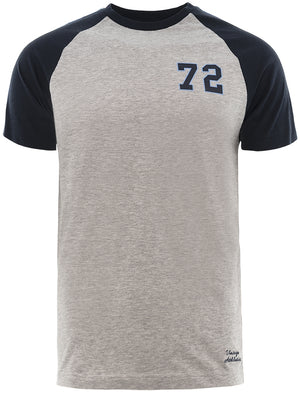 Fox Baseball Short Sleeve Raglan T-Shirt in Grey Marl