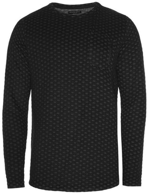 Gothus Crew Neck Sweatshirt with Spot Print in Black