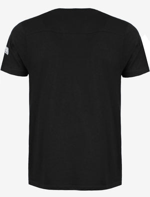 Gregor V Neck  T-Shirt with Chest Pocket in Black