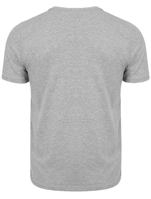 Gregor V Neck  T-Shirt with Chest Pocket in Grey Marl