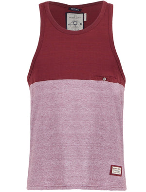 Hecate Striped Block Panel Vest Top in Oxblood