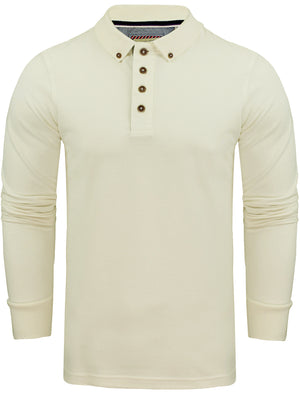 Howell Long Sleeve Polo Shirt in Ivory