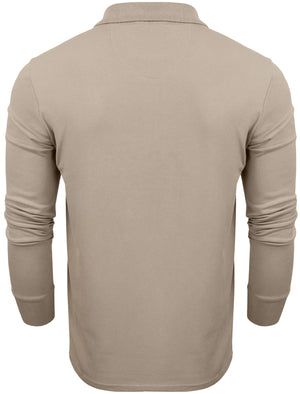Howell Long Sleeve Polo Shirt in Stone