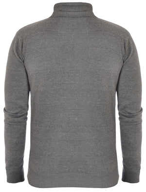Hume Roll Neck Cotton Knitted Jumper in Grey