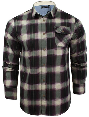 Impala Cotton Flannel Checked Shirt in Wine