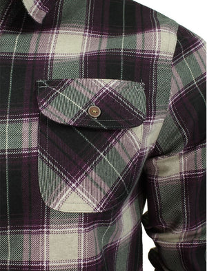 Impala Cotton Flannel Checked Shirt in Wine