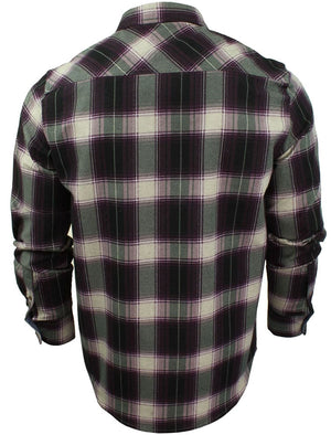 Impala Cotton Flannel Checked Shirt in Wine