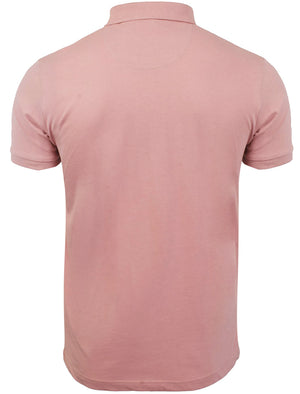 JuliusG Jersey Polo Shirt With Chest Pocket in Dusky Pink