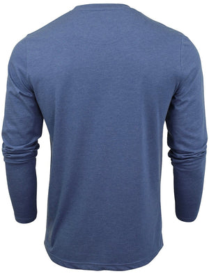 Lemar Long Sleeve Top with Motif in Blue