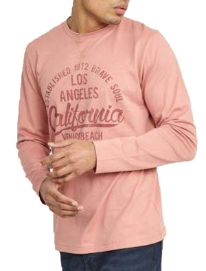 Lemar Long Sleeve Top with Motif in Pink