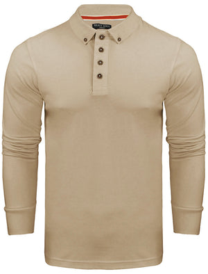 Howell Long Sleeve Polo Shirt in Mushroom