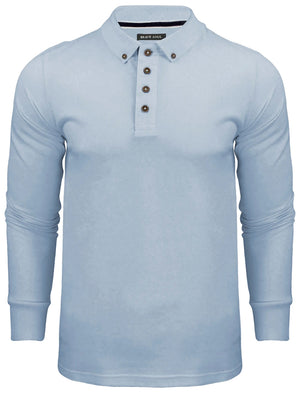 Howell Long Sleeve Polo Shirt in Light Blue