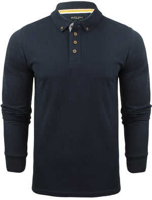 Howell Long Sleeve Polo Shirt in Navy