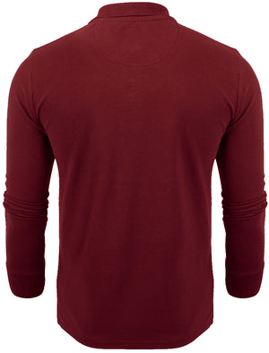 Howell Long Sleeve Polo Shirt in Oxblood