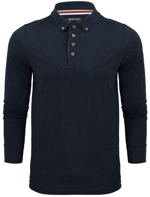 Howell Long Sleeve Polo Shirt in Rich Navy