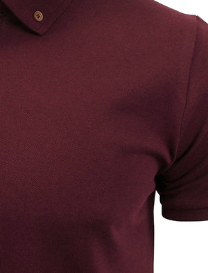 Link Pique Cotton Polo Shirt in Oxblood