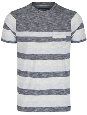 Luther Space Dye Striped T-Shirt in Charcoal