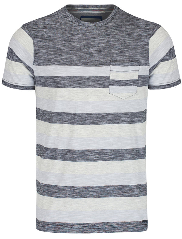 Luther Space Dye Striped T-Shirt in Charcoal