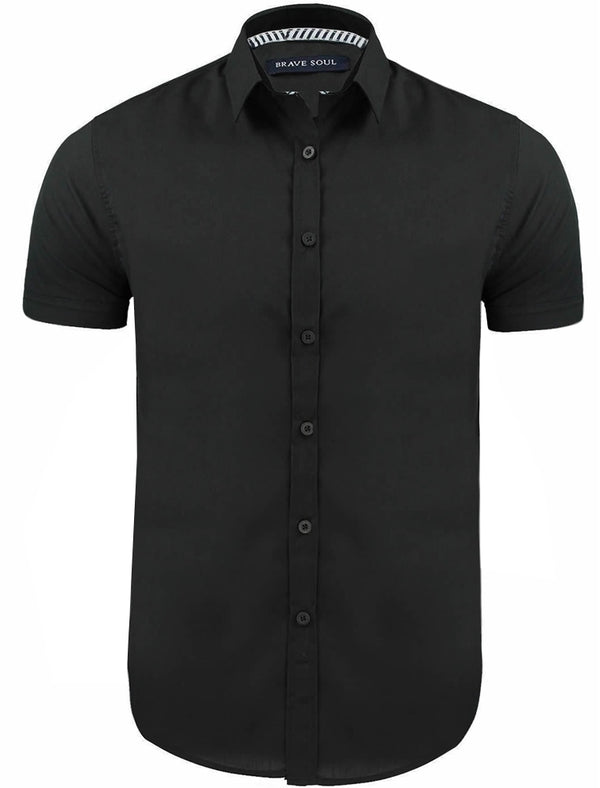 Mombassa Short Sleeve Button Down Shirt in Black