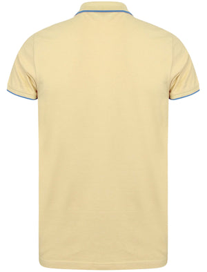 Monarch Cotton Polo Shirt with Butterfly Print in Yolk Yellow