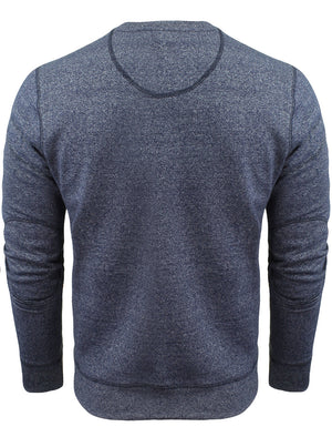 Ego Marled Sweatshirt with Chest Pocket in Blue
